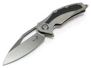 Microtech Matrix 3.77" Hand Rubbed Stainless Folding Knife w/ Carbon Fiber Inlays