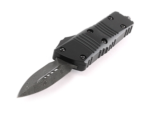Microtech Knives Mini Troodon D/E Damascus 1.99" Black