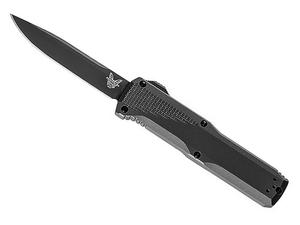 Benchmade Phaeton 3.45" Auto OTF Knife, Black DLC/Black Aluminum