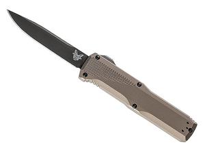 Benchmade Phaeton 3.45" Auto OTF Knife, Black DLC/FDE Aluminum