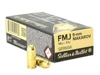S&B 9x18mm 9mm Makarov 95gr FMJ 50rd