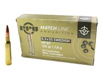 PPU Match 6.5x55 Swedish 120gr BTHP 20rd