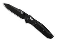 Benchmade Mini Osborne 2.92" AXIS Folding Knife, Black/Black & Blue Cerakote