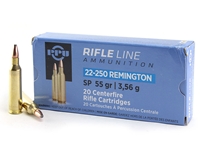 PPU 22-250 Remington 55gr SP 20rd