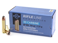 PPU RifleLine .30 Carbine 110gr SP RN 50rd