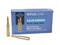 PPU RifleLine 6.5x55 Swedish 139gr FMJ BT 20rd