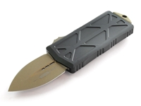 Microtech Exocet 1.98" OTF Bronze Apocalyptic Finish Double Edge Dagger, Black
