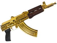Zastava ZPAP92 7.62x39mm 24K Gold Dark Walnut Pistol