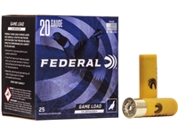 Federal Game Load Upland Hi-Brass 20GA 2.75" 1oz #7.5 Shot 25rd