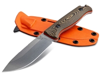 Benchmade Saddle Mountain Skinner 4.2" Fixed Knife, Richlite & Orange G10