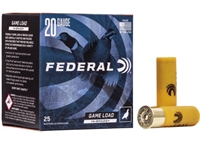 Federal Game Load Upland Hi-Brass 20GA 6 Shot 25rd