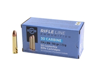 PPU .30 Carbine 110gr FMJ Round Nose 50rd