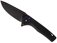 Tekto F3 Charlie 3.8" Folding Knife, Black G10/Blue Accents