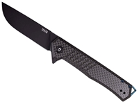 Tekto F1 Alpha 3.1" Folding Knife, Carbon Fiber/Blue Accents