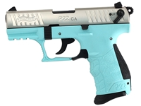 Walther CA P22 .22LR 3.4" 10rd Pistol, Angel Blue/Nickel