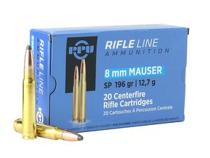 PPU Rifleline 8mm Mauser 196gr SP 20rd