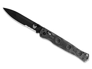 Benchmade SOCP Tactical Folding 4.47" Partially Serrated Black Knife
