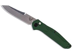 Benchmade Auto Osborne 3.4" Folding Knife, Green Aluminum