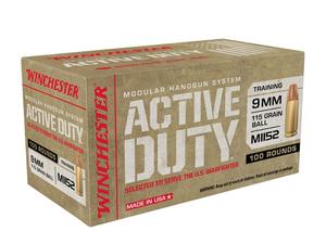 Winchester MHS Active Duty 9mm 115gr M1152 FMJ 100rd