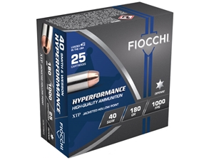 Fiocchi Hyperformance .40S&W 180gr JHP 25rd