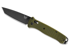 Benchmade Bailout 3.38" AXIS Folding Knife, Tungsten Gray/Woodland Green Aluminum