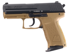 HK P2000 V3 DA/SA 9mm 3.66" FDE Pistol, 2-10rd Mags