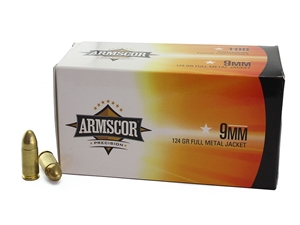 Armscor 9mm 124gr FMJ 100rd