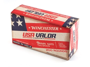 Winchester USA Valor 9mm 124gr FMJ 200rd