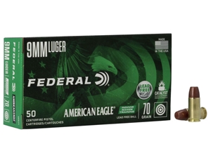 Federal American Eagle 9mm 70gr Lead Free Ball 50rd