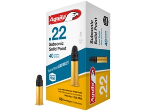 Aguila Subsonic Solid Point .22LR 40gr 50rd