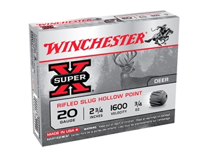Winchester Super X 20GA 2.75" Rifled Slug HP 5rd