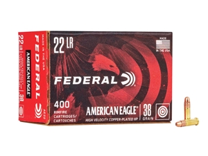 Federal AE 22LR High Velocity 38gr Copper Plated Hollow Point 400rd