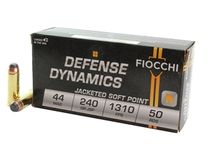 Fiocchi Defense Dynamics .44 Mag 240gr JSP 50rd