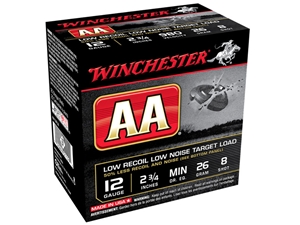 Winchester AA Low Recoil Low Noise Target Load 12GA 2.75" 26 Gram 8 Shot 25rd