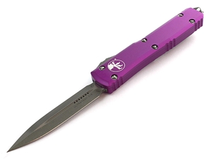 Microtech Ultratech 3.46" OTF Apocalyptic Finish Double Edge Dagger, Violet