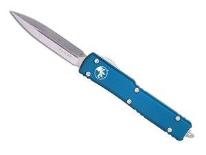 Microtech UTX-70 2.41" OTF Stonewashed Double Edge Dagger, Blue