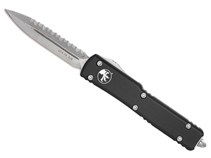 Microtech UTX-70 2.41" OTF Stonewashed Serrated Double Edge Dagger, Black