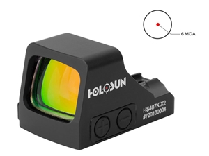 Holosun HS407K X2 6 MOA Red Dot Sight, "K" Footprint