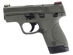 S&W M&P Shield CA 9mm Hi Viz Sights Pistol, Full OD Green
