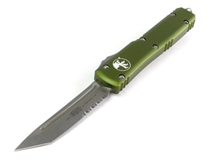 Microtech Knives Ultratech T/E Partially Serrated OD Green 3.4" Apocalyptic