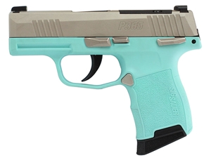 Sig Sauer P365 Nickel/Turquoise MS .380 ACP Pistol