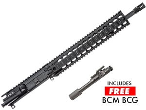 BCM 14.5" ML Enhanced Medium Weight Fluted URG W/ QRF-12 Handguard, Black, w/ Free BCM BCG