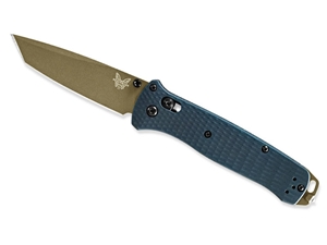 Benchmade Bailout 3.38" AXIS Folding Knife, FDE/Crater Blue Aluminum