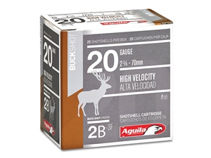 Aguila High Velocity 20GA 2.75" 1 oz 2 Buck Shot 25rd