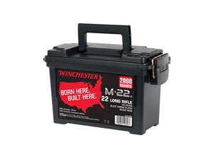 Winchester M-22 22LR 40gr Copper Plated RN 2000rd Ammo Can