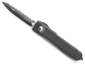 Microtech Knives Ultratech D/E OTF Black Tactical Full Serrated 3.4" Black