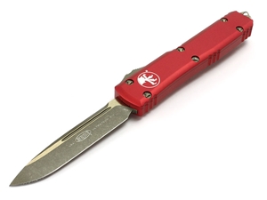 Microtech Knives Ultratech Apocalyptic 3.46" S/E Bronze, Red Aluminum