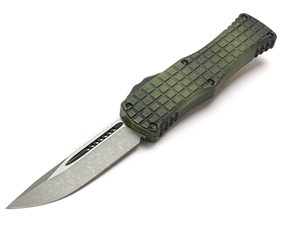 Microtech Knives Hera 3.12" S/E Apocalyptic, Green Frag Grenade Aluminum