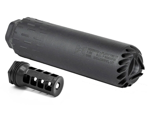 HuxWrx Flow 762 Ti Suppressor w/ Muzzle Brake-QD 762, Black