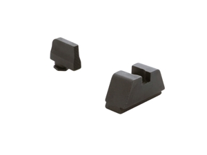 AmeriGlo Optic Compatible Sight Set for Glock, Black w/ Serrated Front, XL